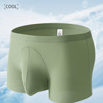3 Pack Men's Ice Silk Mesh Large Pouch Solid Color Sexy Trunks