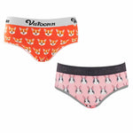 Couple 2 PCS Cotton Cartoon Breathable Underwear