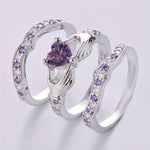 Heart Claddagh Ring Set