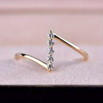 White Gold Dainty Z-Shaped Zirconia Ring