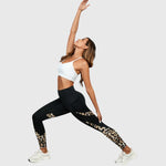 High-Waisted Leopard Print Training Pants