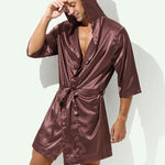 Couple Soft Tie Thin Bathrobe Pajamas