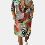 Celine | Colorful V-Neck Dress