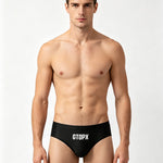 2 Pack Men's Durable Stretch Snug Fit Quick-Dry Seamless Swim Briefs