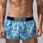 2 Pack Men's Trendy Plaid Odor-Control Seamless Comfort Boxer Shorts
