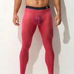 Men's Ice Silk Full Transparent Sexy Fitness Pants Sports Tights