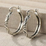 Vintage Hand Carved Textured Earrings
