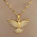 White Gold Phoenix Zirconia Necklace