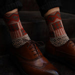 3 Pack Retro Ethnic Jacquard Calf Socks