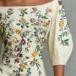 Jayna | Mid-length Dress with Floral Embroidery