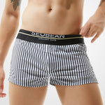 Mens 100% Cotton Striped Loose Home Boxer Shorts