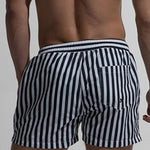 Mens Quick Dry Striped Print Surf Board Short