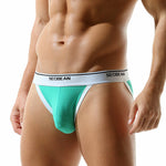 2 Pack Men's Low-Rise Solid Color Bikini with Large Pouch