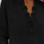 Janel | Blouse with Ruffles, V-Neck and Long Sleeves