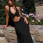 ARIYA™ – Chic Plunge Neck Summer Two-Piece Outfit