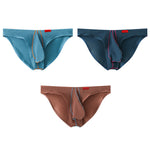3 Pack Men's Ice Silk High-Elastic Breathable Briefs for Sports