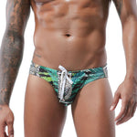 Mens Bulge Pouch Surfing Printed Bohemian Swim Briefs