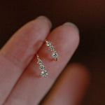 Exquisite White Gold Small Zirconia Earrings