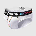 Men's Mesh Briefs With Colorful Spliced Lines
