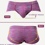 4 Pack Men's Striped U-convex Pouch Briefs