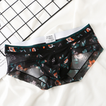 4 Pack Men’s Flower Print Pouch Silky Touch Briefs