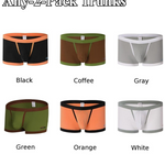 2 Pack Men's Separated Ball Pouch Trunks With Fly