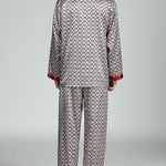 Men's Print Sleepwear Silk Satin Pajamas Set