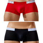 2 Pack Men's Sexy Comfortable Breathable Solid Color Trunks