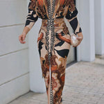 Eva | Sun Escape Unique Print Dolman Midi Dress