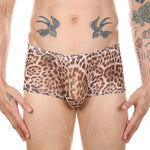 4 Pack Leopard Print See-through Mesh Trunks