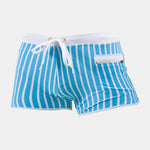 Mens Striped Quick Dry Lining Swim Trunks