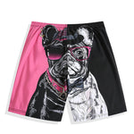 Men Animal Print Drawstring Waist Swim Trunks