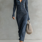 Tracy | Slim-fit Hooded Knitted Maxi Dress
