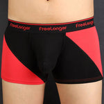 FreeLonger Men's Big Pouch Breathable Seamless Trunks