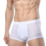 2-pack Men's Ice Silk Breathable Printed Hollow Boxer Briefs