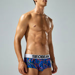 2 Pack Men's Comfortable Breathable Messy Lines Polyester Boxer Briefs