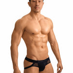 2 Pack Men's Low-Rise Ice Silk Breathable Mesh Jockstrap