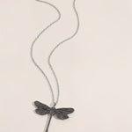 Vintage Dragonfly Pendant Moonstone Necklace
