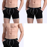 3 Pack Men's Long Leg Boxer Briefs Made of Ultra-Thin Ice Silk with Anti-Wear Elastic