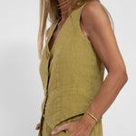 Cristina | Buttoned Vest and Wide-Leg Pants Set