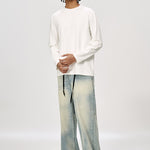 Men's Long-Sleeve Round Neck T-Shirt, Loose and Skin-Friendly Base Layer