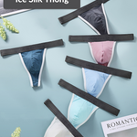 3 Pack Men's Contoured Pouch Ice Silk Thong