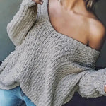 TELIKA™ - Comfy Drop Shoulder Long Sleeve Sweater
