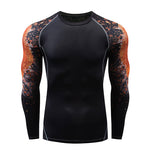 Mens Elastic Sport Training Quick Drying Printing Tops