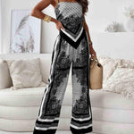 Carolanne | Vacation Ready Stylish Lace-Up Vest & Pants Two-Piece Set Dress