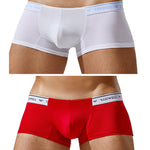 2 Pack Men's Sexy Comfortable Breathable Solid Color Trunks