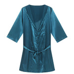 Couple Soft Tie Thin Bathrobe Pajamas
