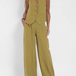 Cristina | Buttoned Vest and Wide-Leg Pants Set