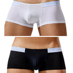 2 Pack Men's Sexy Comfortable Breathable Solid Color Trunks