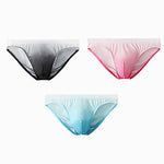 3 Pack Men's Sensual Silk-Like Loose Gradient Color Bikini